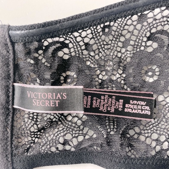 VS Black Mesh Eyelet Collar Bralette - Picture 3 of 5